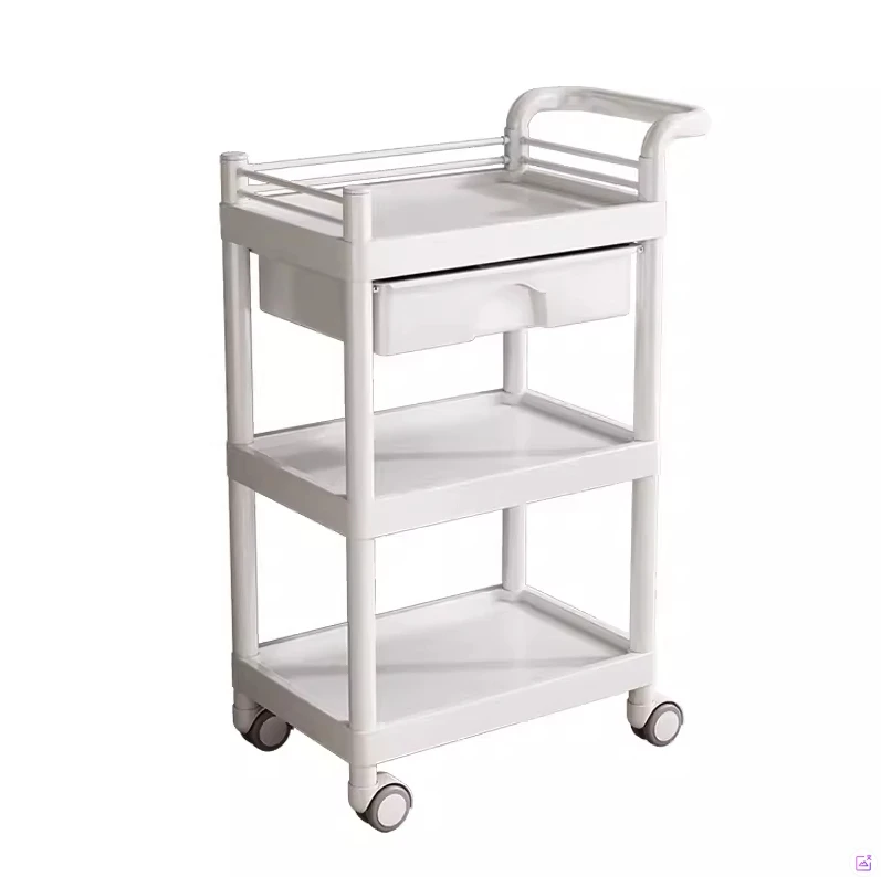 Modern Design Multifunction Trolley, Hairdresser Beauty Salon Cart, Plastic Barber Shop Tool Organizer, 6 in 1 Storage Solution