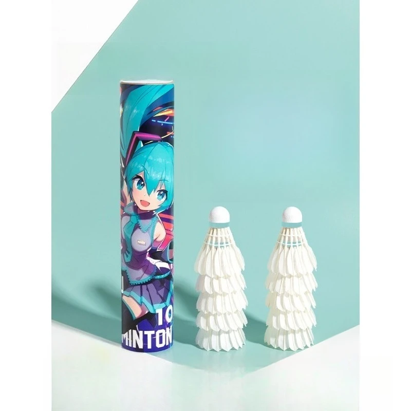 

10pcs Hatsune Miku Goose Feather Shuttlecocks Anime Peripheral Professional Badminton cartoon cute durable gifts Outoor Sport