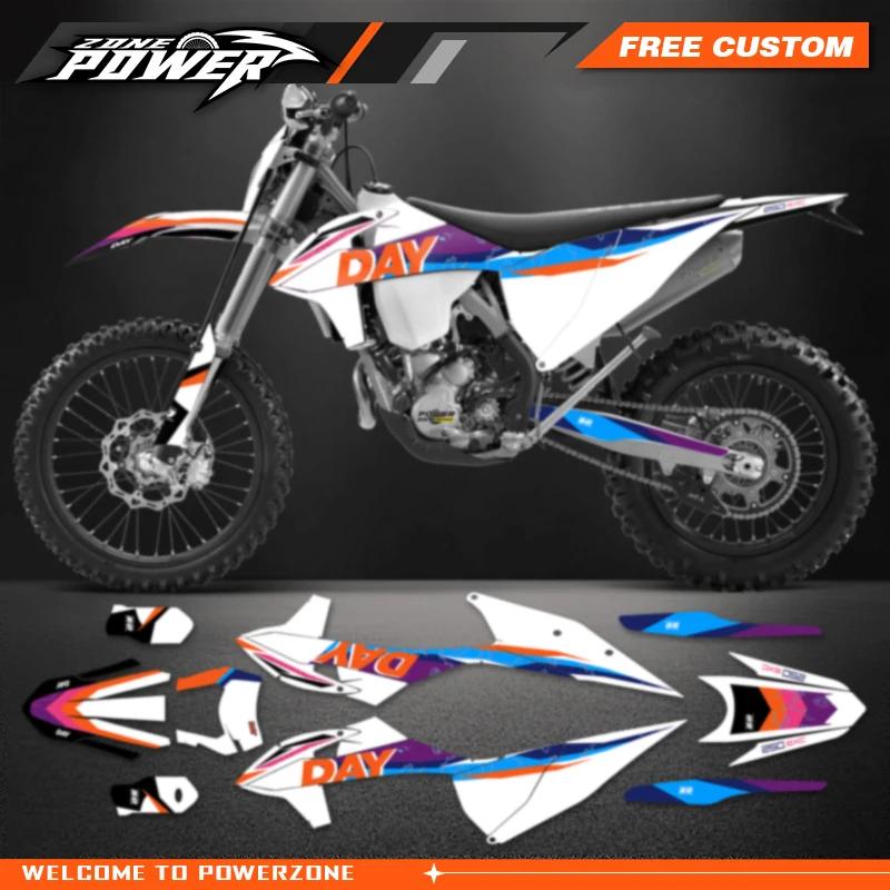 Powerzone Custom Team Graphics Decals Sticker Kit for KTM EXC EXC-F 2020 2021 2022 2023 SX SXF 2019 2020 2021 2022 101