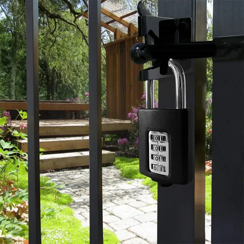 4 -Digit Mechanical Password Lock Outdoor Waterproof Iron Door Garden Door Anti -theft Combination Hanging Lock Digital Lock