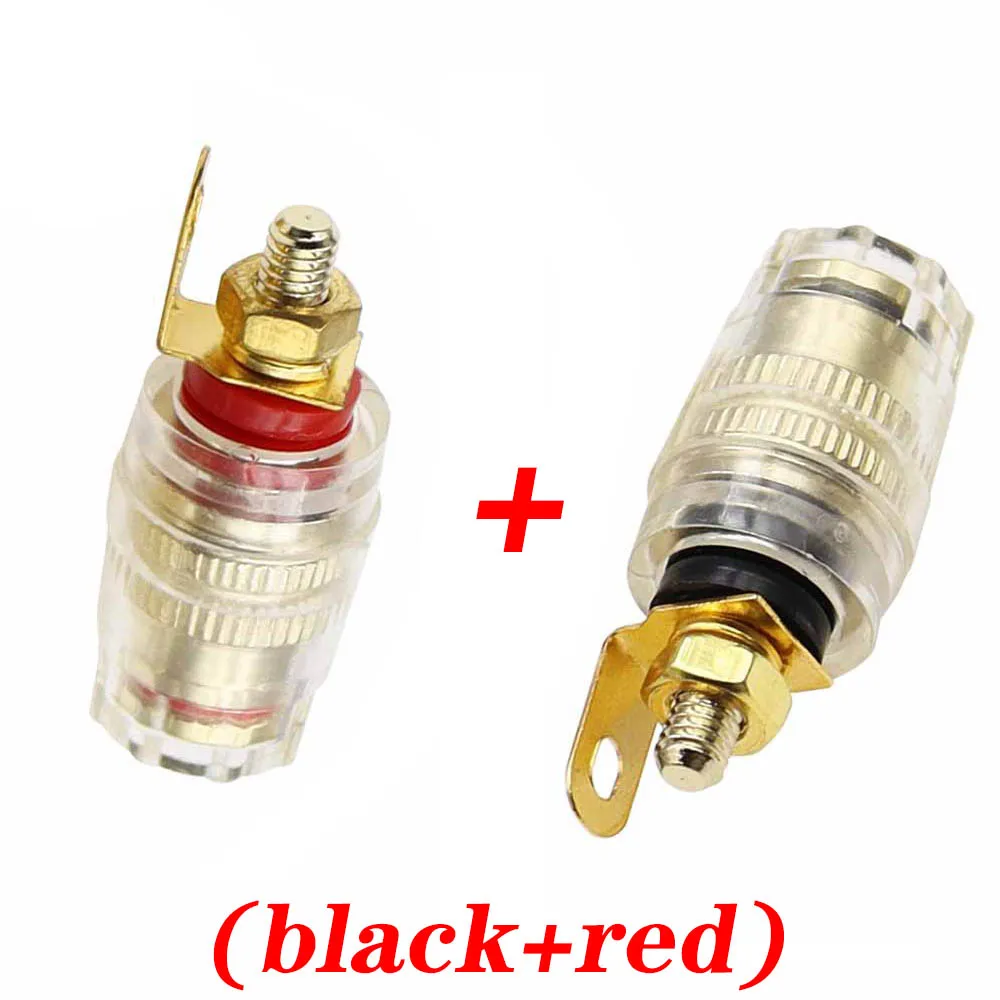 M4 Pure Copper Gold-Plated Transparent Crystal Terminal Block, Amplifier, Speaker Terminal Block, Banana Socket