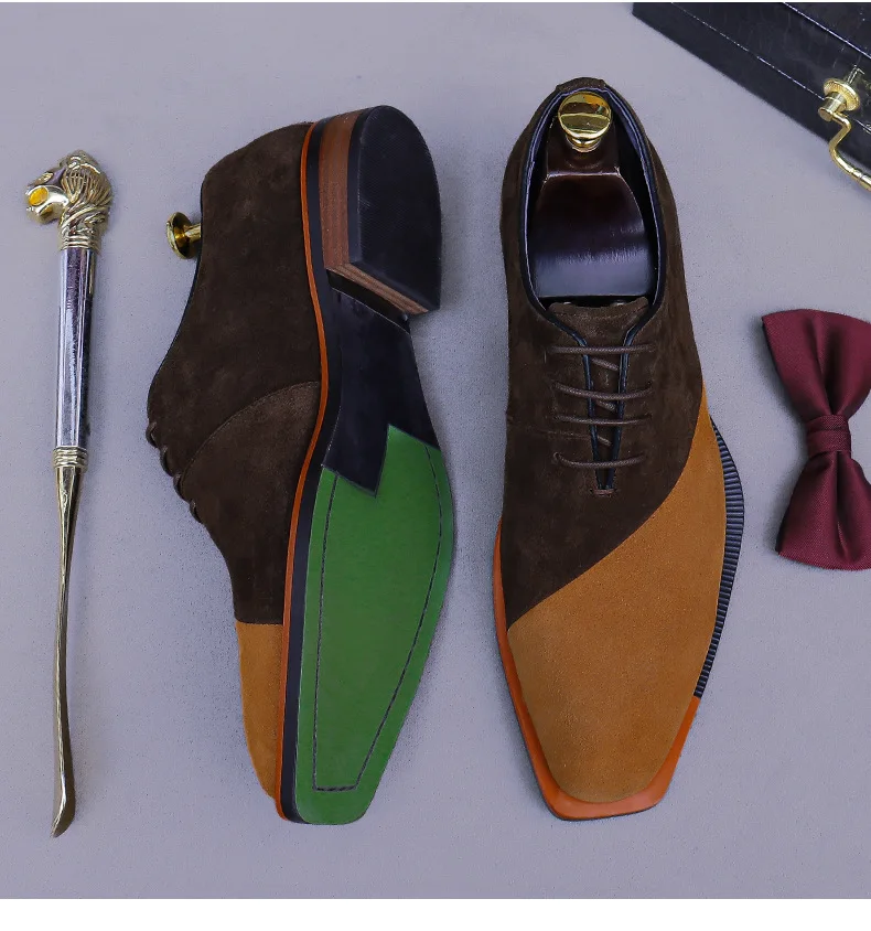 

Classic Derby Shoes Men's Genuine Leather Low Top Formal Casual Dress Shoes Quality Leather Footwear for Business Office Daily