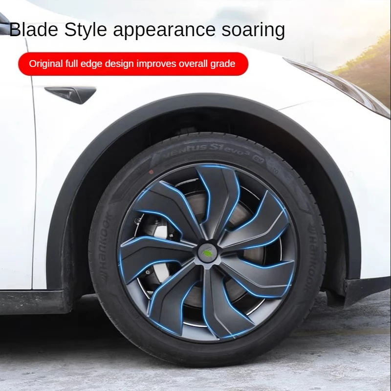 4PCS Hub Cap Performance Replacement Wheel Cap 19 Inch Automobile Hubcap Full Cover Accessories 2021 2023 for Tesla Model Y