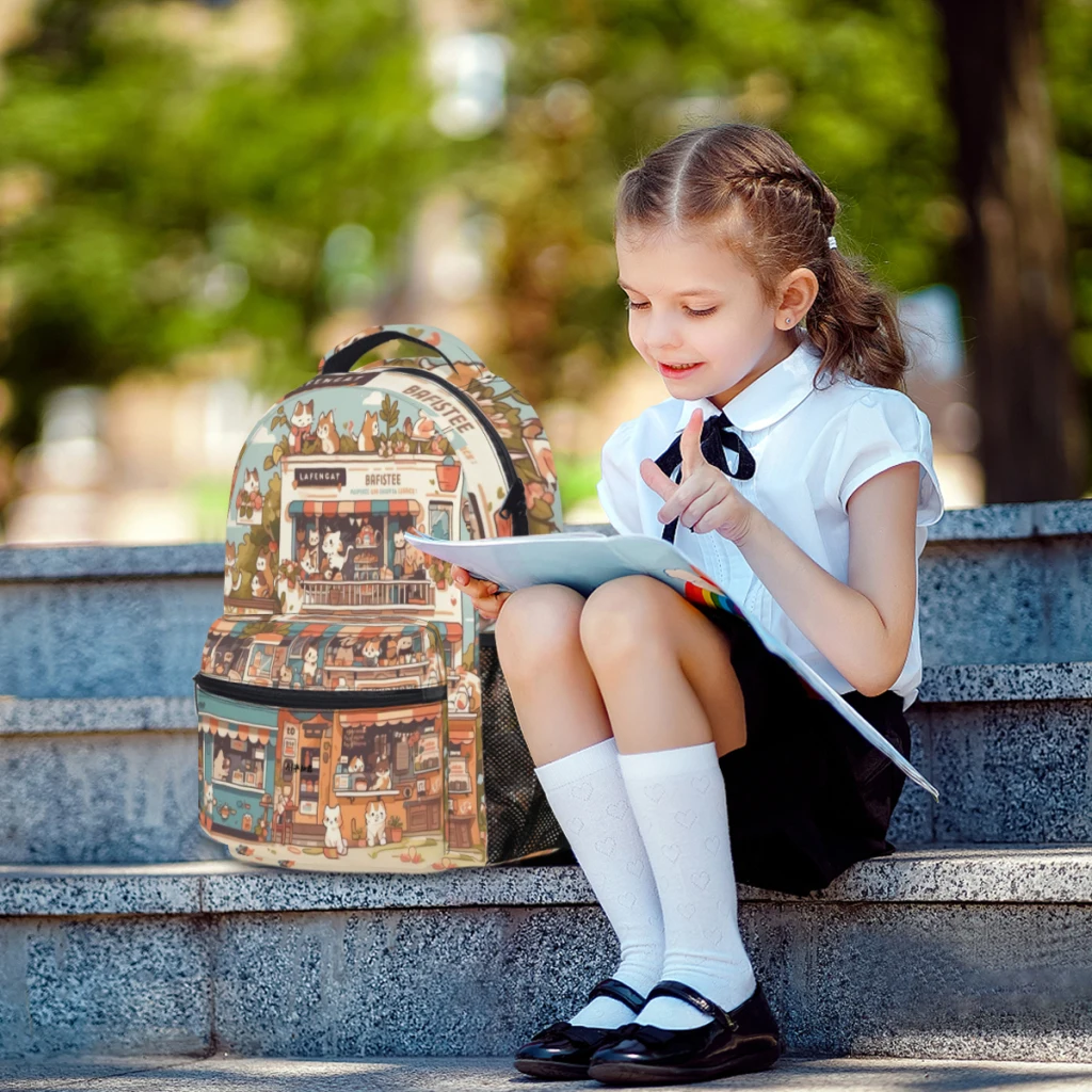 Schattige Kat Nieuwe Vrouwelijke Mode Kids Hoge Capaciteit Waterdichte College Rugzak Trendy Meisjes Laptop Schooltassen 17Inch ﻿ ﻿