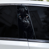2pcs Animal Leopard Car B-Pillar Waterproof Decal Diy Car Door Post Decorative Decal Modified Car Styling Decal
