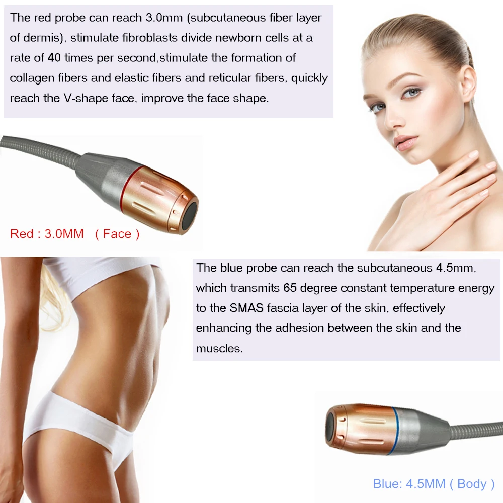 2 في 1 عالية التردد العناية بالوجه آلة بالموجات فوق الصوتية الرادار خط النقش أداة تجميل الوجه شد الوجه تجديد الجلد #3