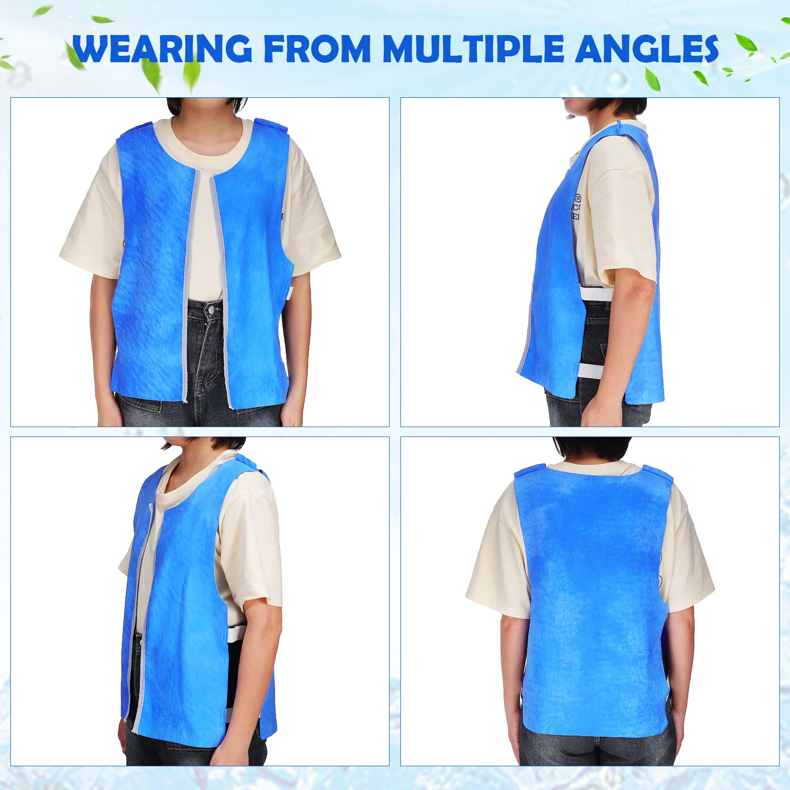 Gilet rinfrescante ghiacciato per donna uomo Tessuto sintetico PVA Gilet evaporativo riutilizzabile Sport all'aria aperta Abbigliamento da lavoro Comodo elastico