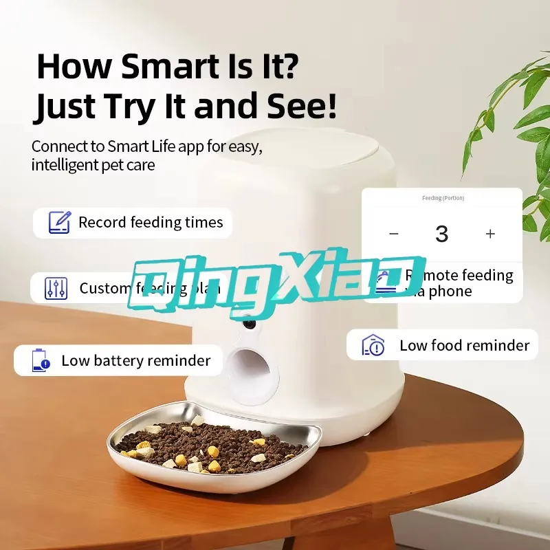 Fully Automatic Smart 4L Stainless Steel Pet Feeder New Design Multifunctional Battery Operated Food Control Dispenser Indoor - view 3