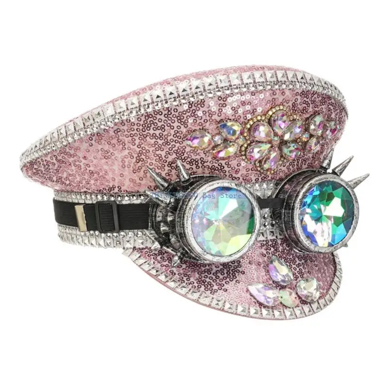 

340D Fashionable Party Headwear Sparkling Detail Costume Hat For Special Occasion