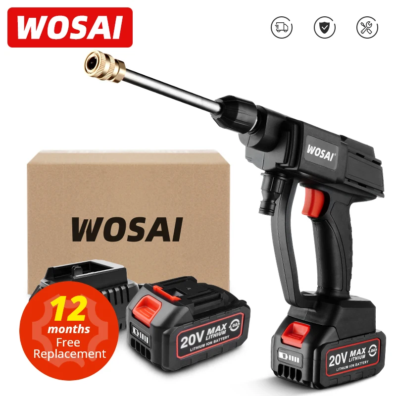 WOSAI ไร้สาย PressureElectric รถเครื่องซักผ้า20V Multi-Function หัวฉีดแบบพกพาทำความสะอาดโฟมรถล้างสวนสเปรย์