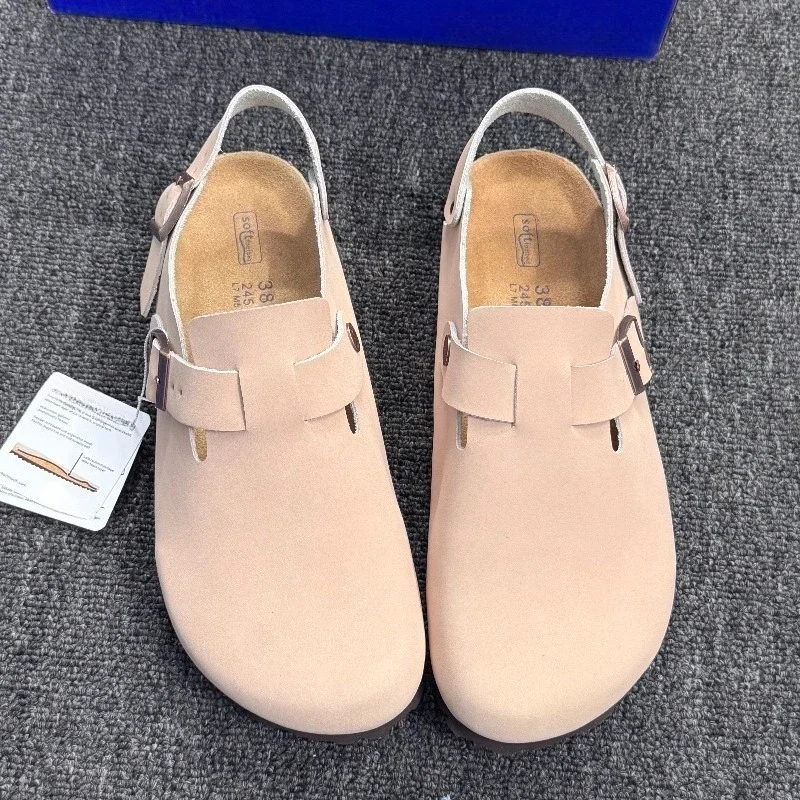 Unisex Suede Cork Mules Slippers Non-Slip Arch Support Outdoor Casual Comfortable Shoes Fashion Men Women Clogs Slip-On Design - view 2