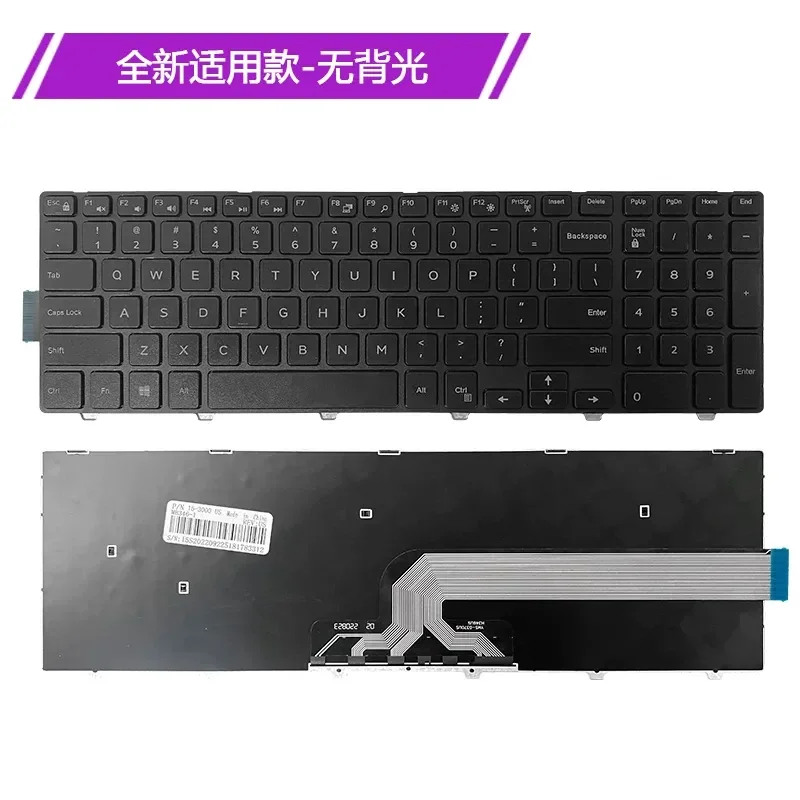 For Dell Inspiron 15-3549 3567 3568 3552 3576 3555 3565 Laptop Keyboard Replacement US Layout Black