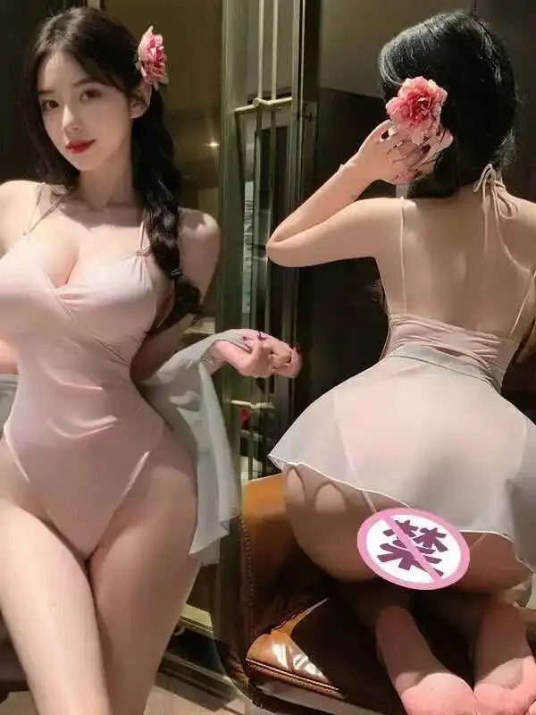 Sexy Weibliche Tiefem V-ausschnitt Hängenden Hals Romantische Urlaub Schritt einteiliges Spitze Up Nachthemd Uniform Kleid Elegante Süße tops EX0D