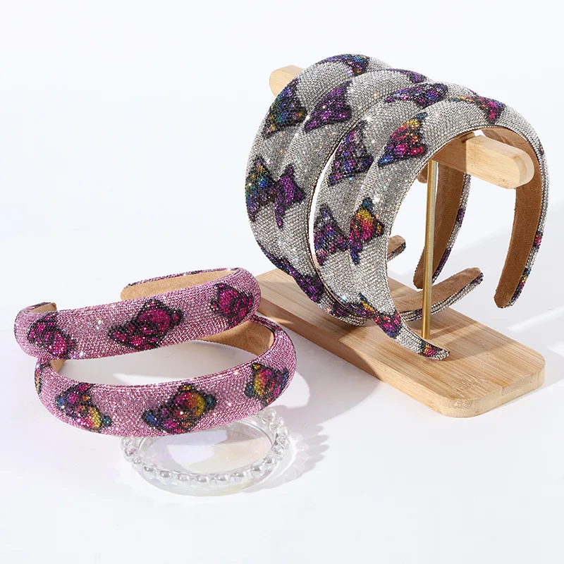 

European and American Fashion Retro Bear Full Diamond Sponge Headband Hair Accessory for Women