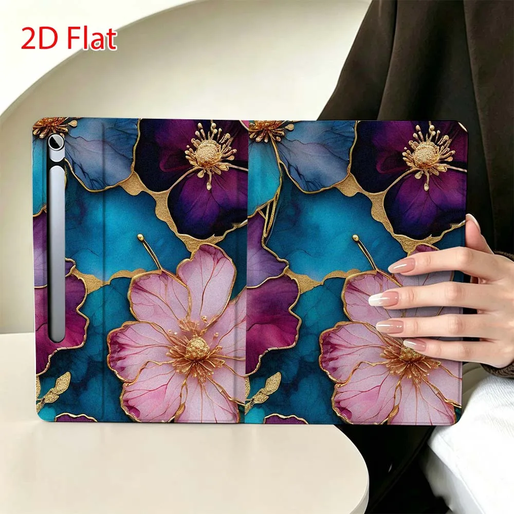 Red pop flower pattern For Samsung Galaxy Tab S11 S10 S9 S8 S7 S6 A9 A8 A11 Lite FE Plus Pen Tray Tablet Case Soft