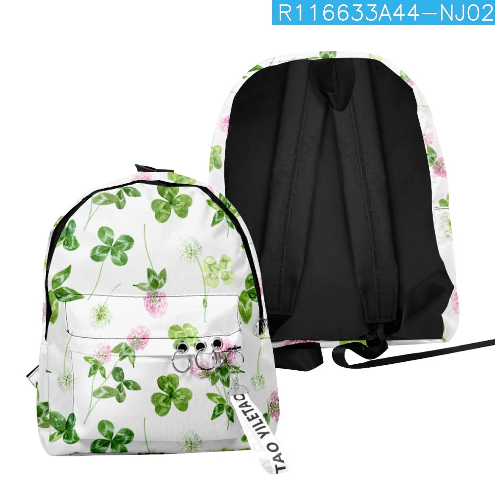 

Hip Hop Popular Lucky clover Backpacks Boys/Girls pupil School Bags 3D Print Keychains Oxford Waterproof Cute Small Backpacks