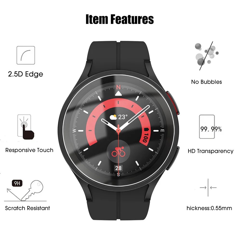 2022 New Tempered Glass Protector for Galaxy Watch 5pro/5/4  Screen Protective Glass Film for Samsung Galaxy Watch 5 4