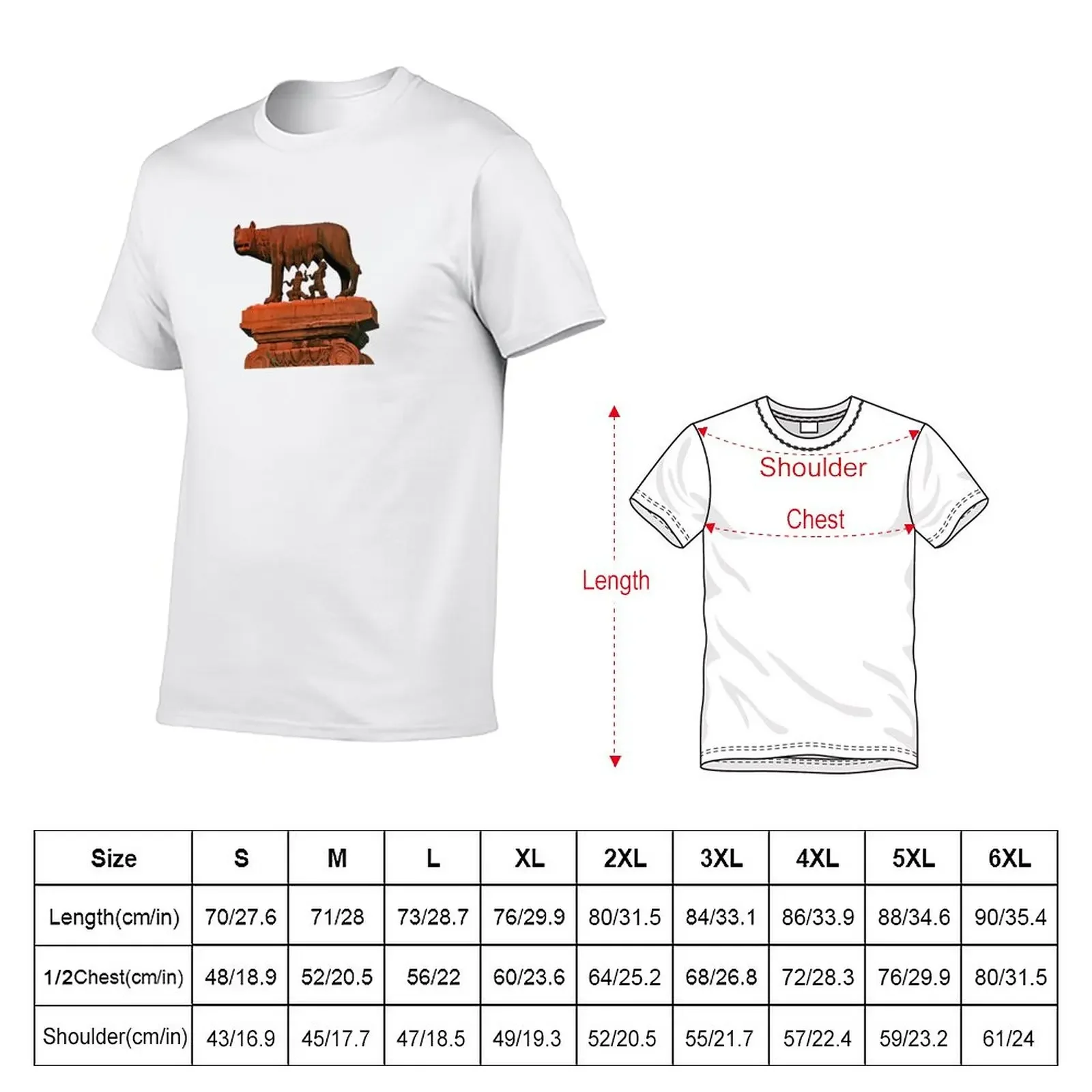 Capitoline Wolf Rome Symbol Myth Bronze Sculpture T-Shirt anime clothes vintage clothes heavyweights mens plain t shirts