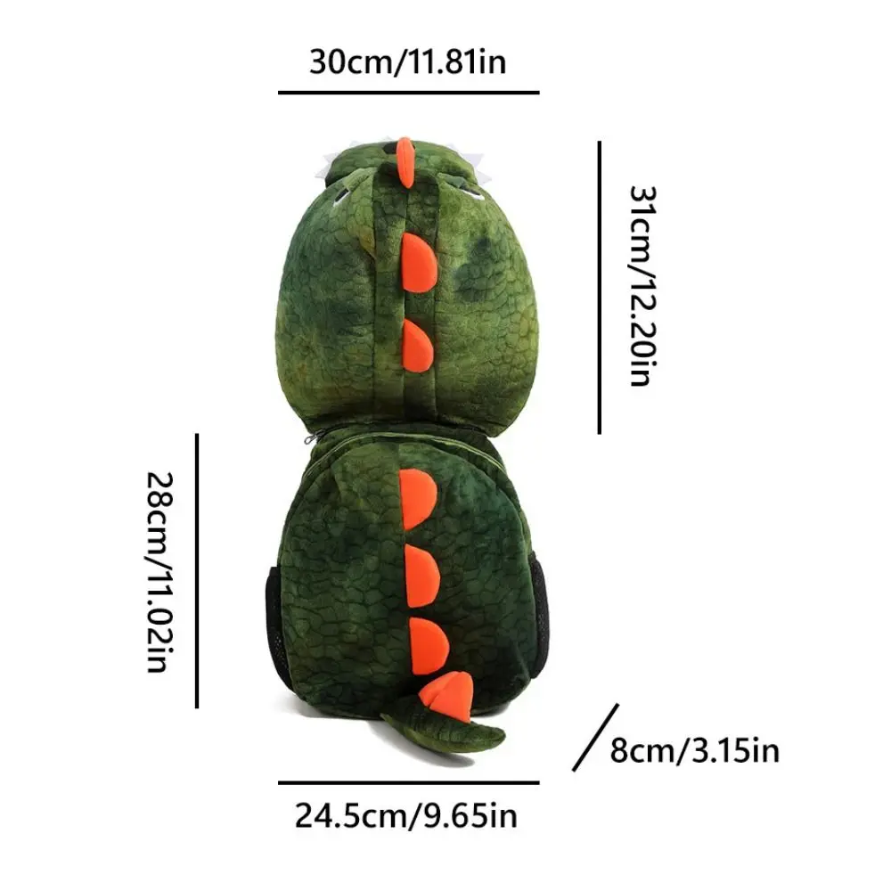 Abnehmbarer Hut, Cartoon-Dinosaurier-Rucksack, mit Kapuze, Dinosaurier-Schultertasche mit Hut, niedliche kreative Plüsch-Kindergartentasche im Freien