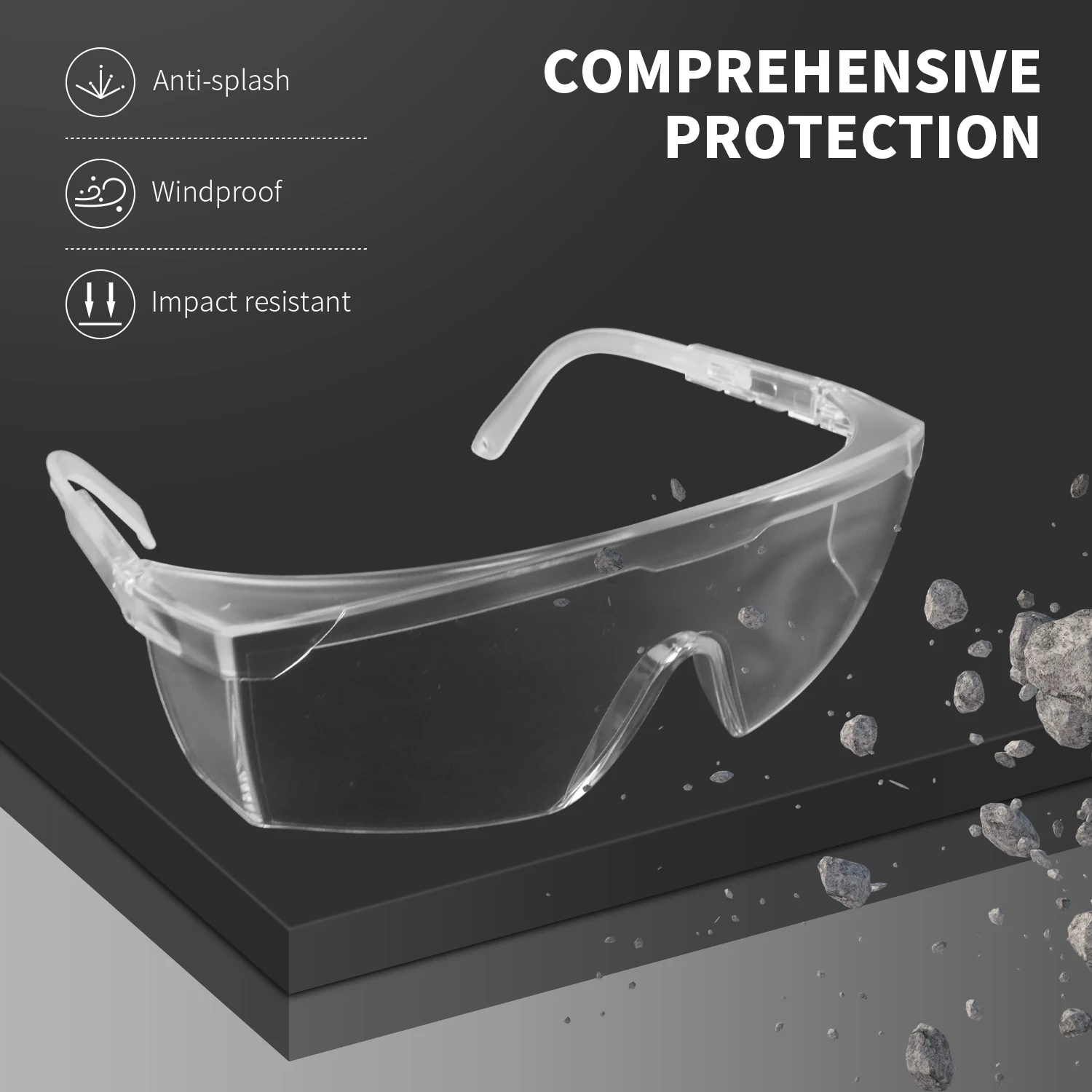 10Pcs Safety Glasses Dustproof Eyewear Eye Protection Anti Fog Splash Goggles Working Cycling Clear HD Lens CE Ansi Z87 EN166