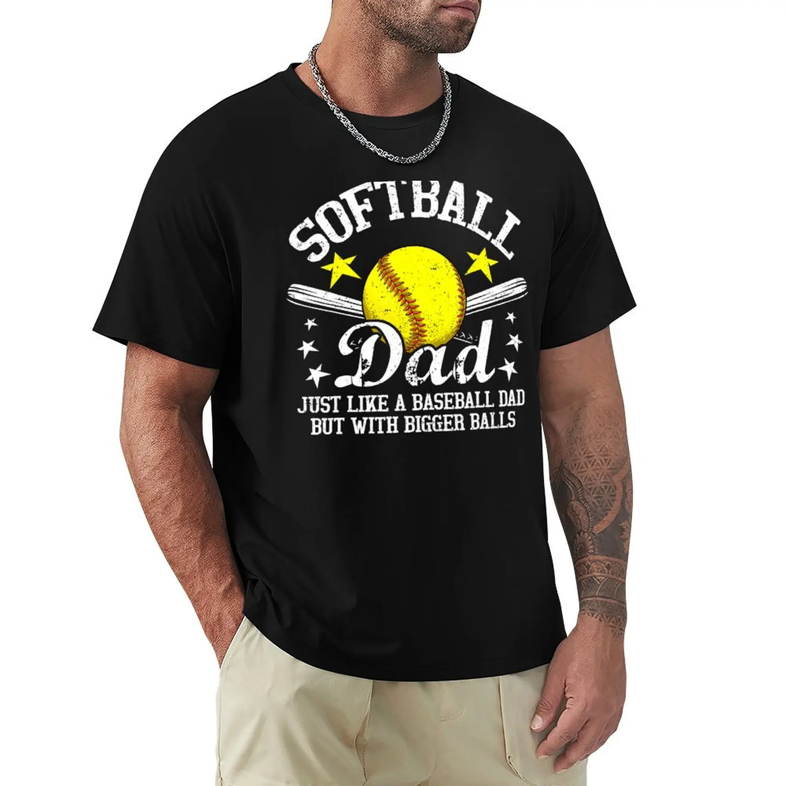 

Softball Dad Just Like A Baseball Dad Father's Day Sports T-shirt tops cute tops blacks mens cotton t shirts