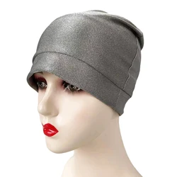 Silver Emf Protection Beanies Cap Unisex Faraday Hat Microwave Radiation Blocking Stretch Cap Inner
