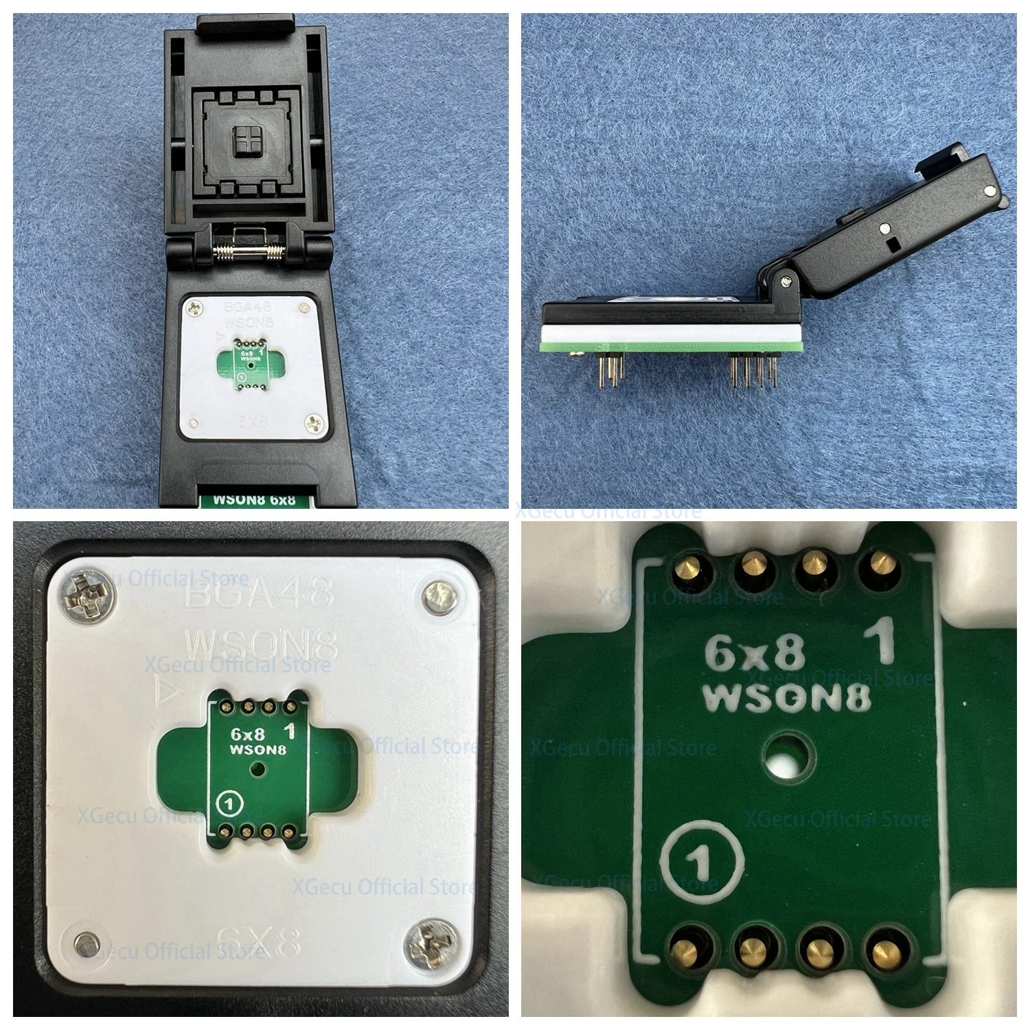 XGecu QFN8 WSON8 DFN8 5X6 or 6X8 IC Socket universal adapter for SPI NAND NOR Flash MLF8  MLP8 SON8 with High-end Spring Probe