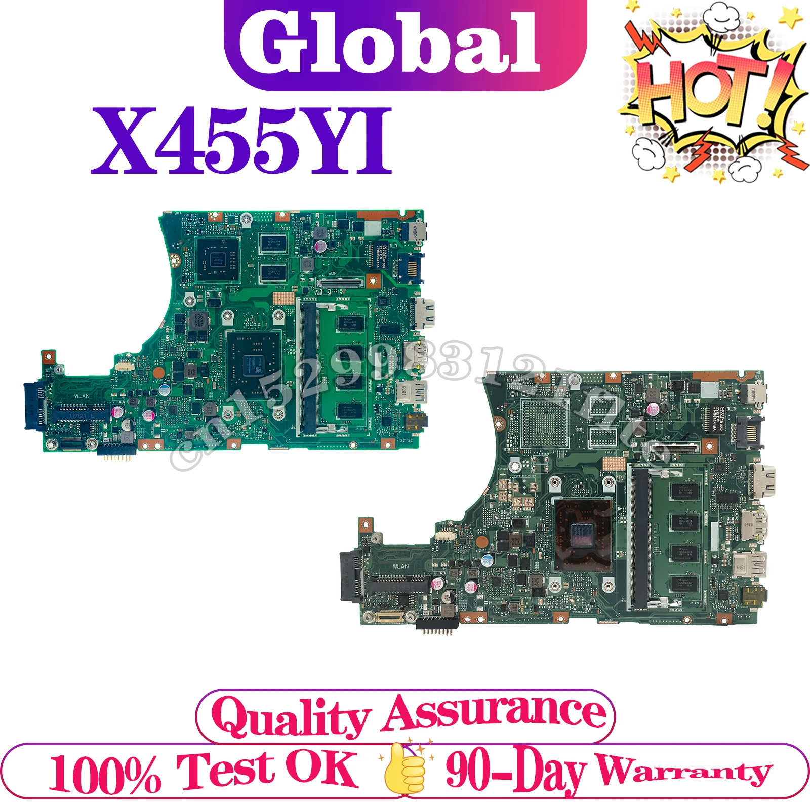 マザーボード-k455y-x455yi-r454y-r455y-x455y-x455ya-f455y-a455y-asus-ラップトップ-amd-cpu-4gb-ram-uma-メインボード用