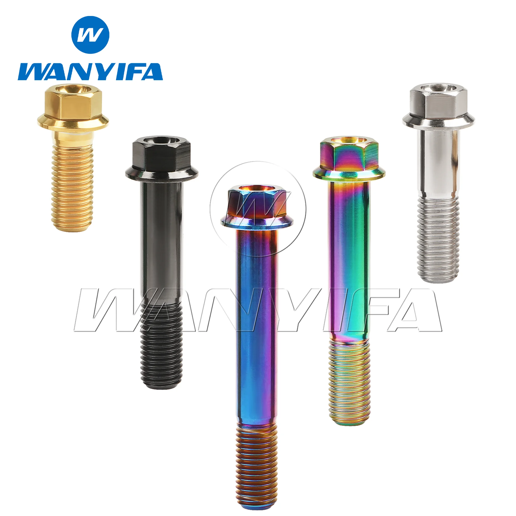 

Wanyifa Titanium Bolt M12X30~90Mm Pitch1.25/1.5Mm Hex Head Flange Screws for Bicycle Fixed Parts