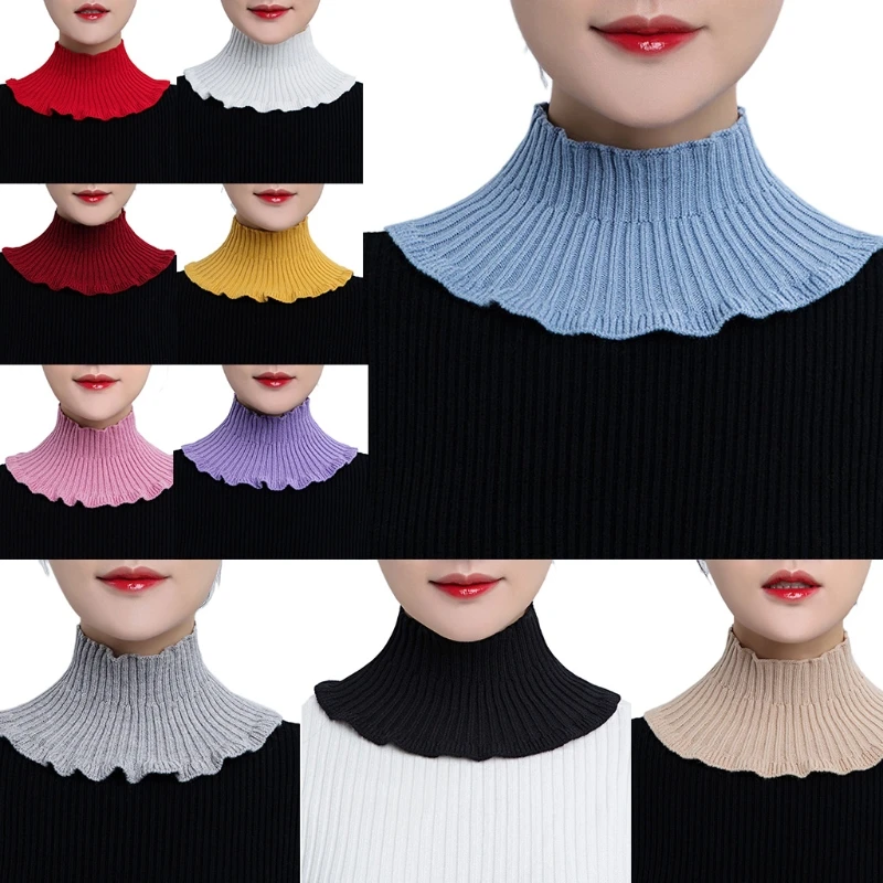 

Fake Turtleneck Dickey Detachable Neckwarmer Half Top Mock Sweater Collar Neck Warmer for Women Girls Multi Color