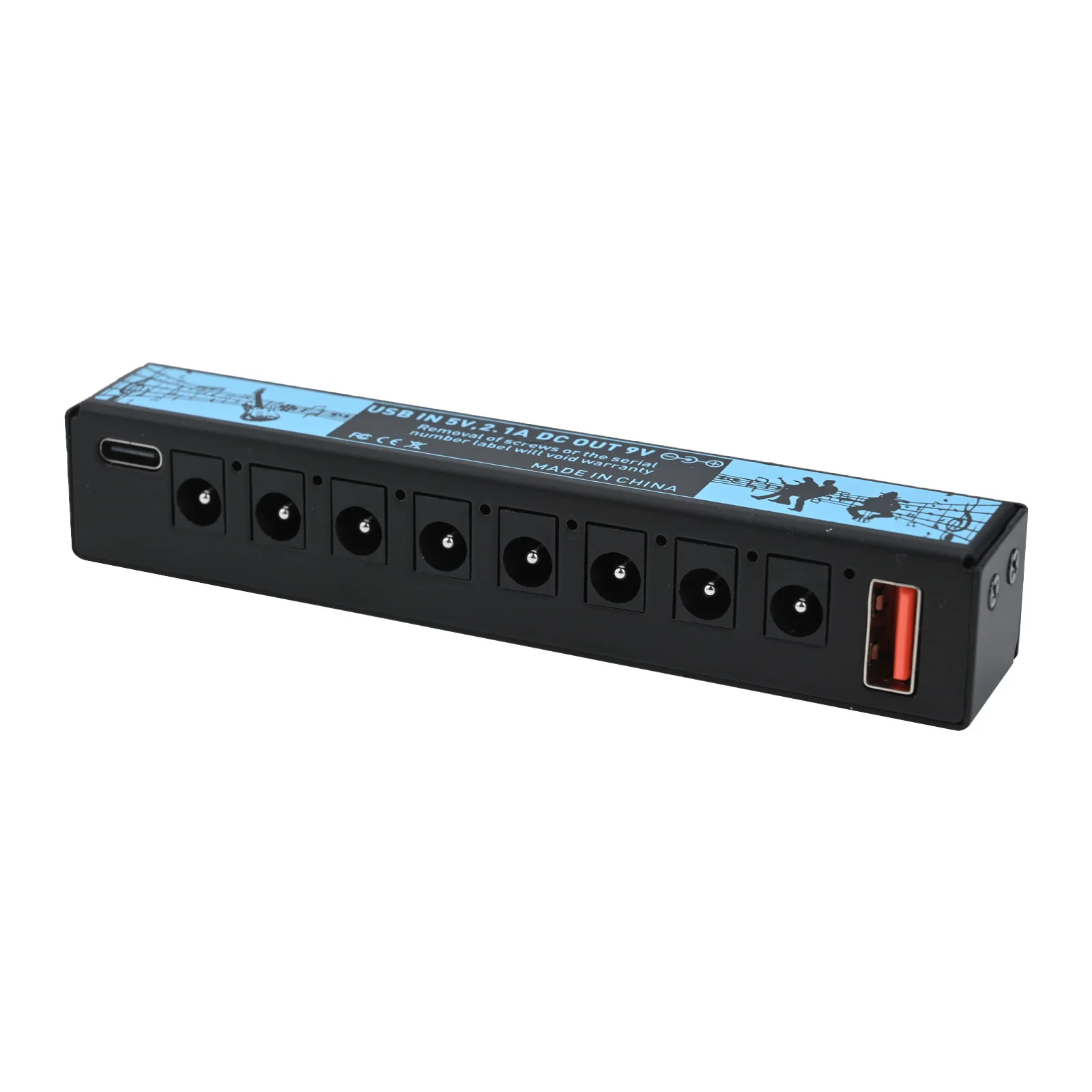 8 Outputs Power Supply Portable Pedalboard Power Supply Compact And Portable High-Quality Metal Low Noise Output