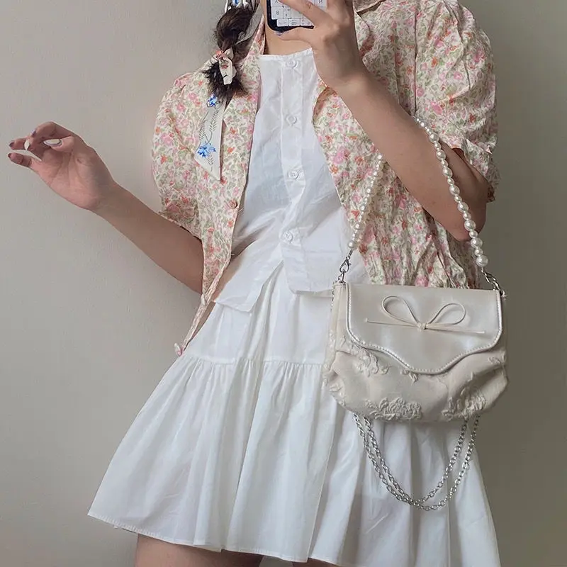 Pearl Jacquard Niche Handbag for Elegant Girls One Shoulder Diagonal Cross Casual Handbag Underarm Bag