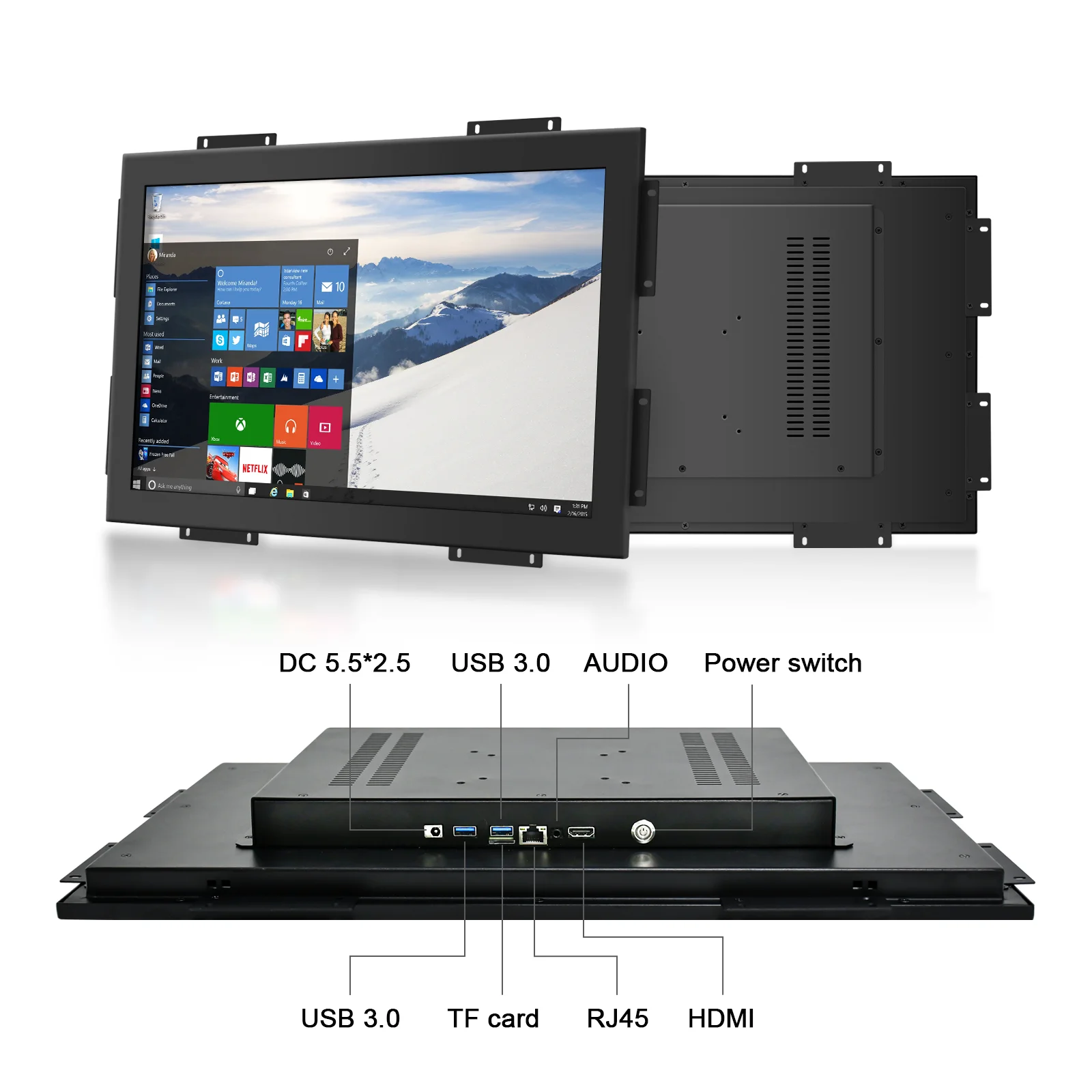 نمط مفتوح 13.3 15 17 18.5 19 21.5 23.6 27 32 بوصة شاشة تعمل باللمس بالسعة الصناعية إطار مفتوح Lcd #4