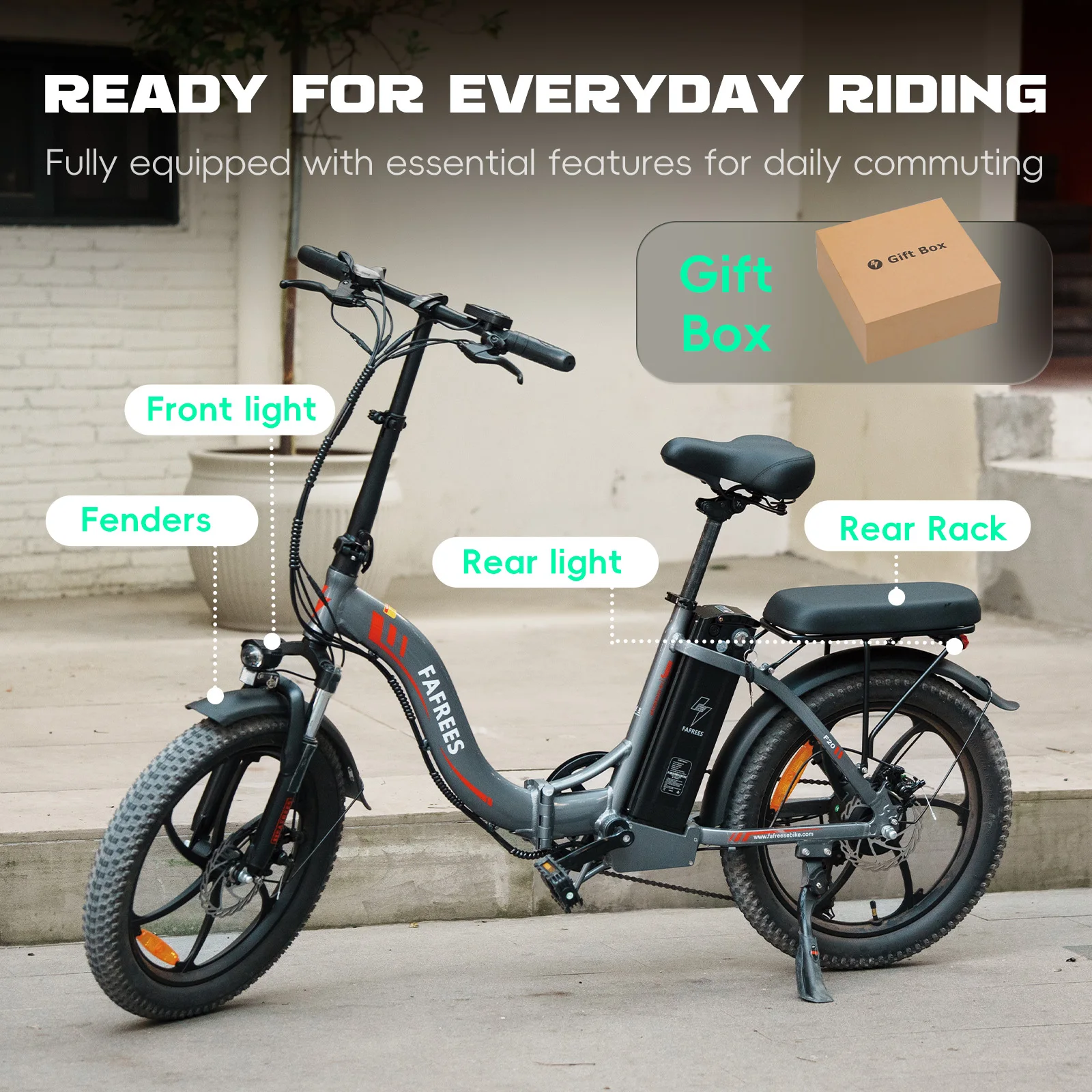 Fafrees F20 E-bike Mountainbike Mit 36V 18Ah Abnehmbarem Akku, 20 Zoll Klapprad Elektrofahrrad für Erwachsene, 7-Gang, 25 km/h und Reichweite bis 90km – Detail 9
