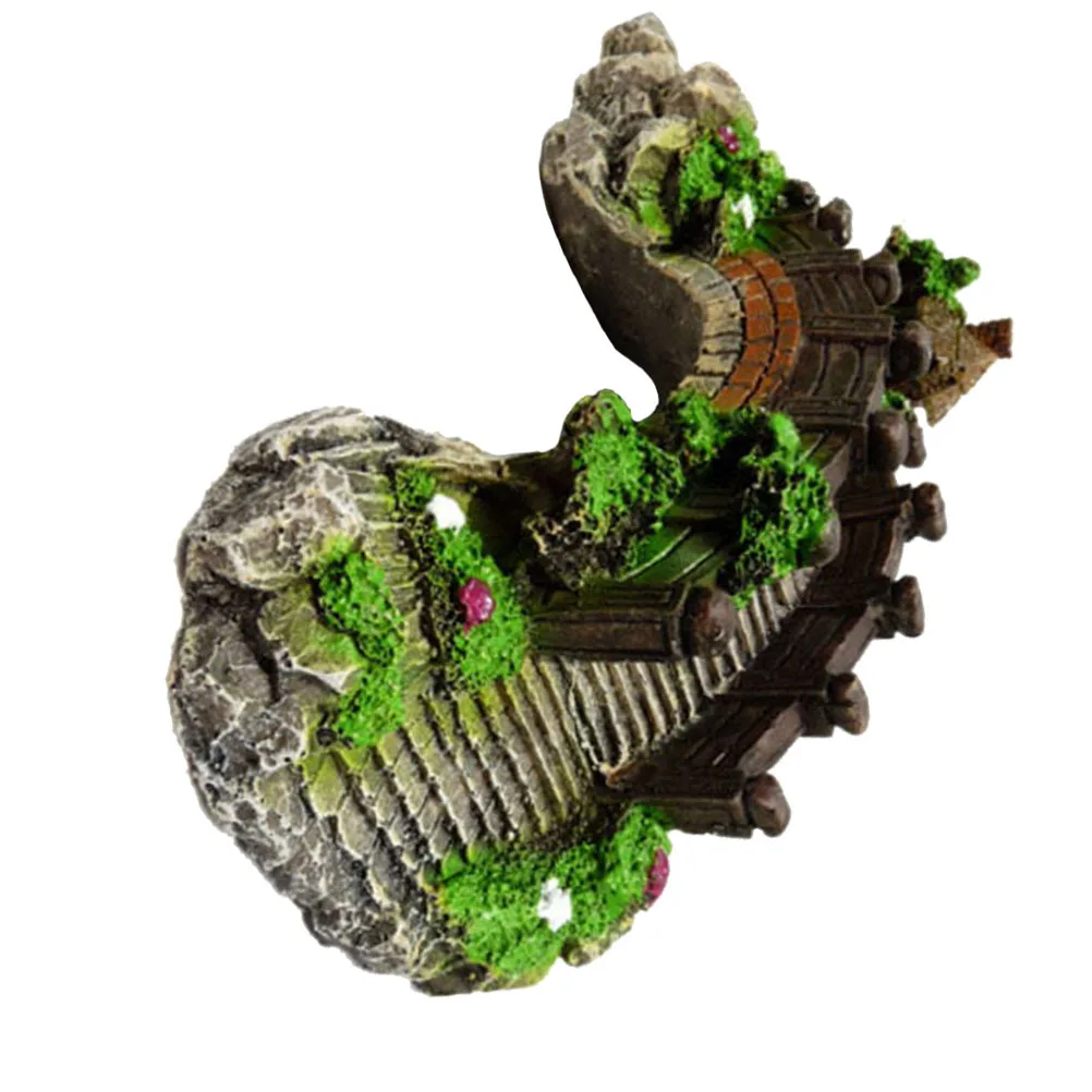 

Middle Size Resin Aquarium Bridge Pavilion Fish Tank Ornament Decor Landscape Artificial Aquarium Decorations Fish Shelter