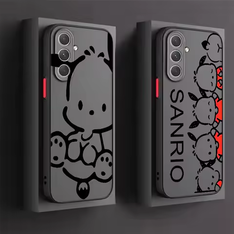 Pochacco Cartoon Cute Sanrio Frosted Translucent For Samsung Galaxy S24 S23 S22 S21 S20 FE S10 S9 S8 Plus Ultra Pro 5G Cover