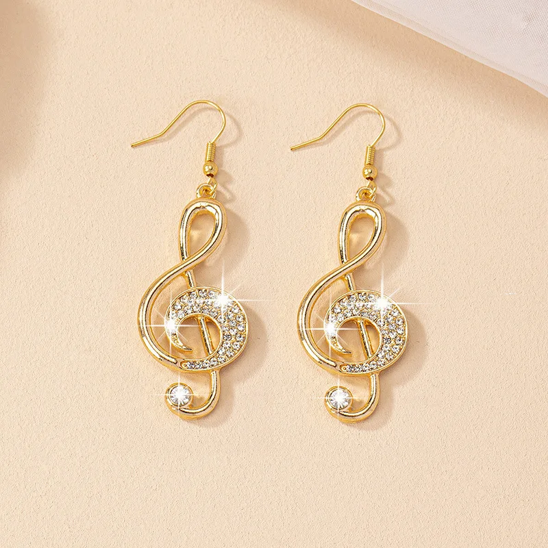 Exaggerated Music Earrings For Women Metal Geometric Ear Accessories Party Gift Holiday Fashion Jewelry CE128