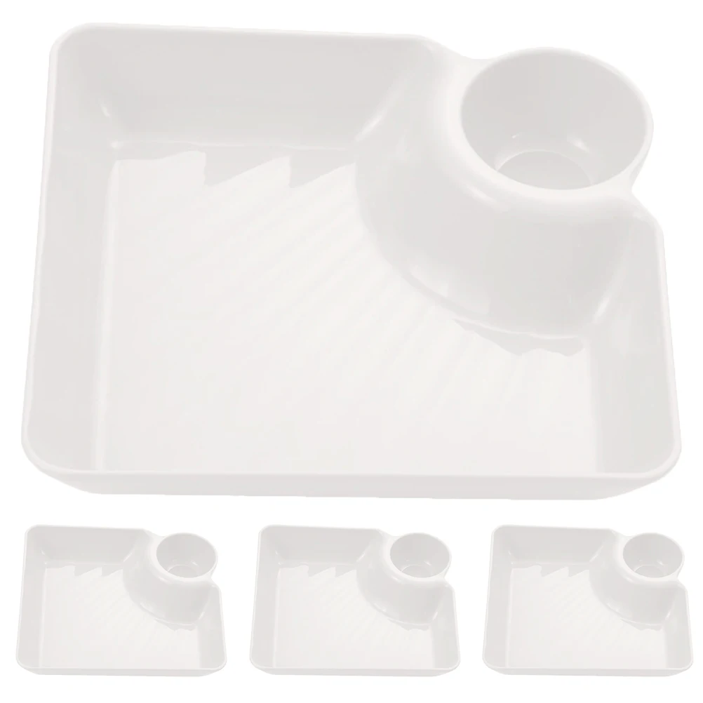 

4pcs Snack Tray Set Modern Style Food Serving Trays Plastic Large Party Trays for Cookies Cakes French Fries Fruits