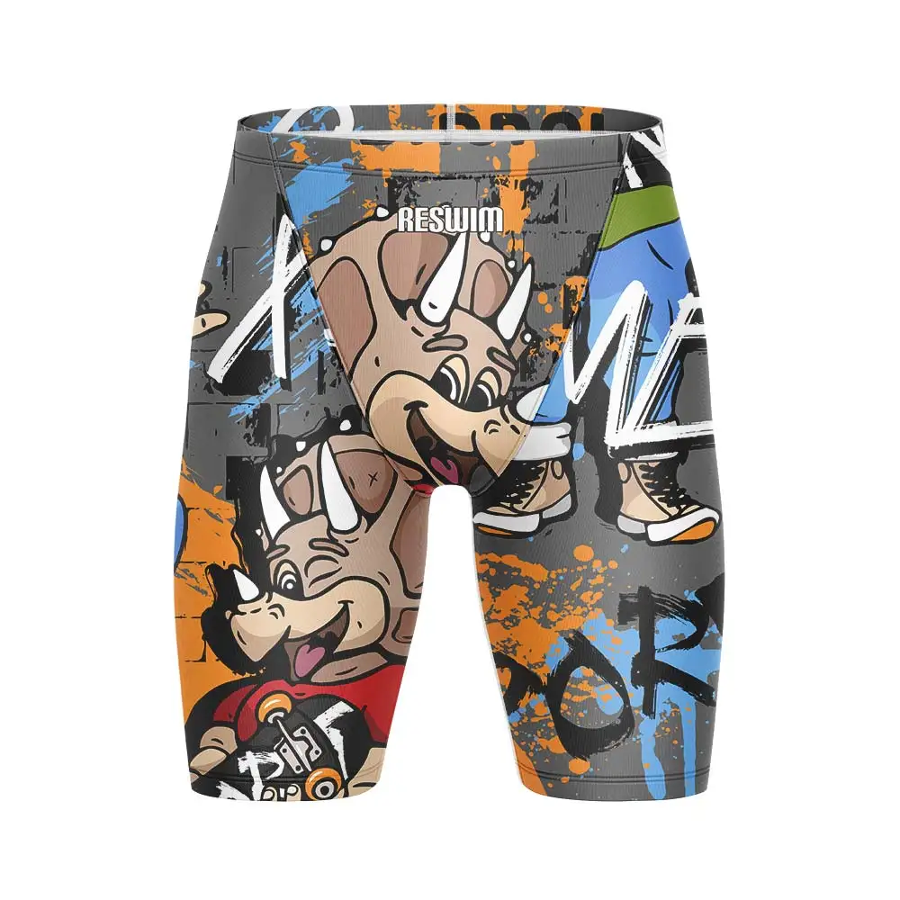 2026 Men's Jammer Swimsuit Endurance Athletic Training Swim Short Beach Swimming Trunks Sports Summer Surfing Shorts Tights Suit