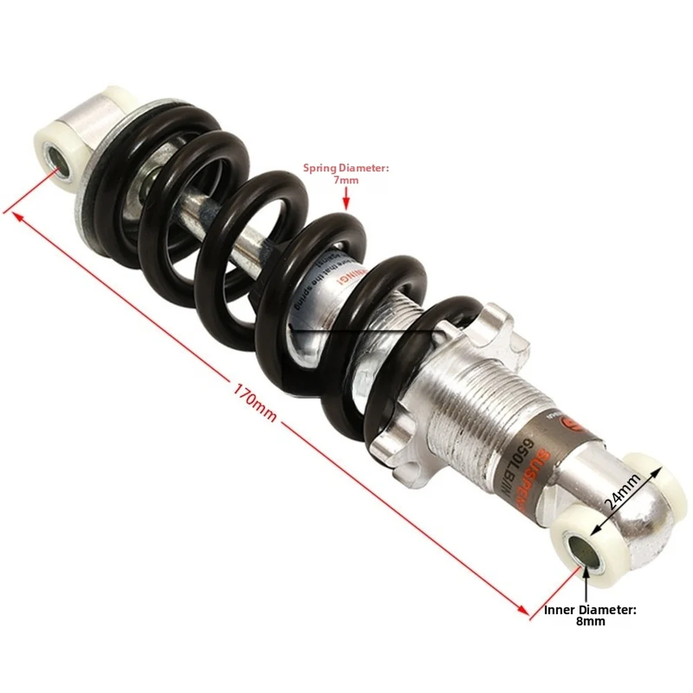 

Spring Absorber 170mm Rear Shock For Minibike Repair Wear Resistant Direct Replacement Aluminum Alloy Spring Steel Steel Alloy