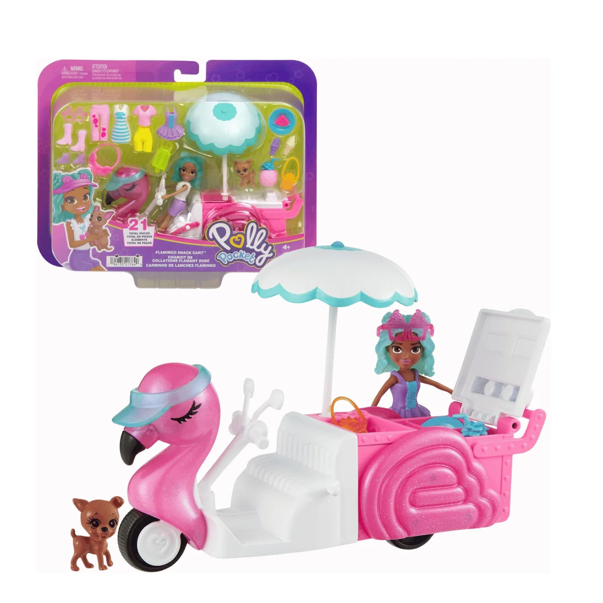 POLLY POCKET FLAMINGO CART HWP24 - MATTEL