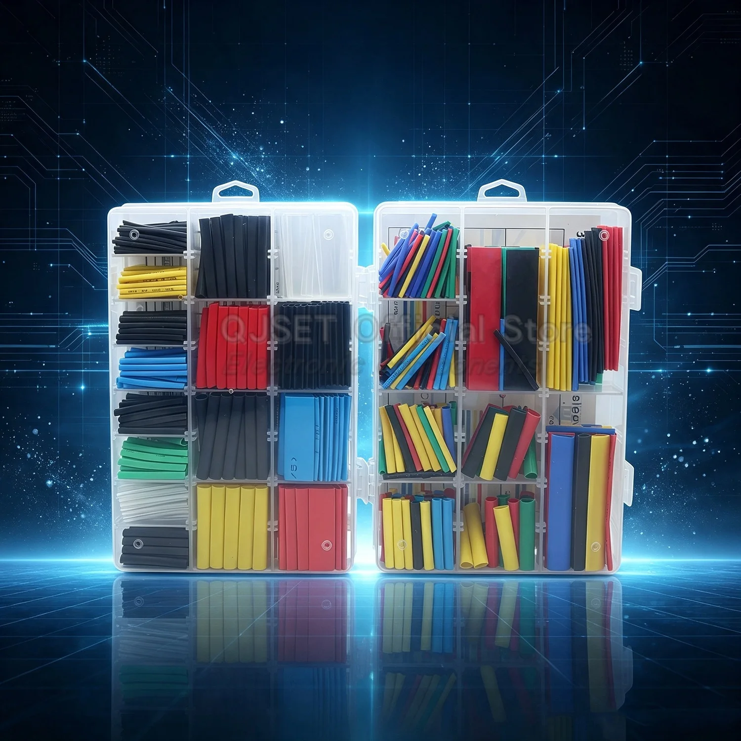 127-580pcs Heat-shrink Tubing Thermoresistant Tube Heat Shrink Wrapping Kit Electrical Connection Wire Cable Insulation Sleeving
