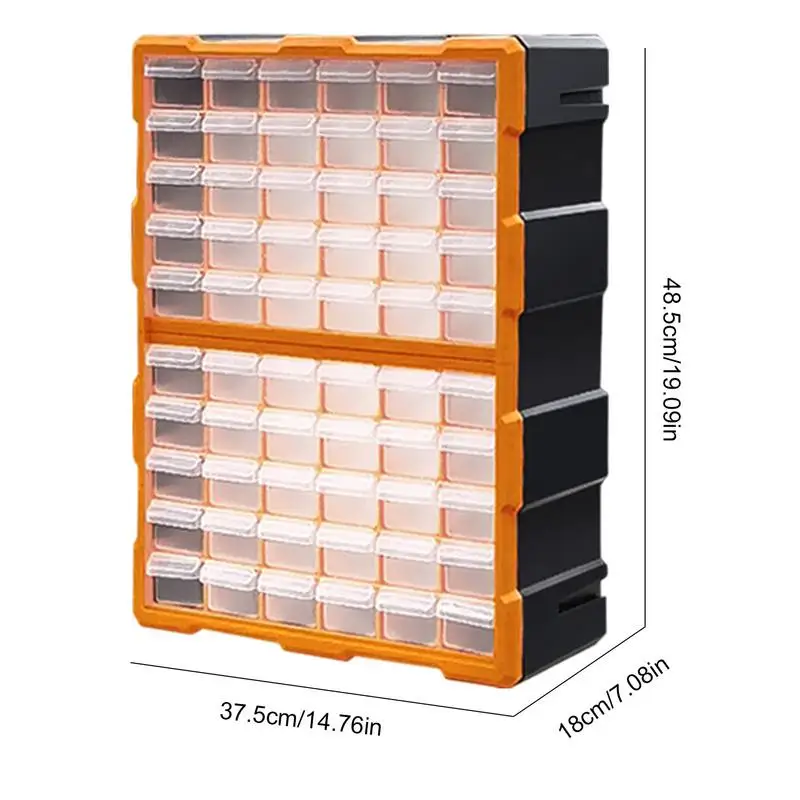 Screw Organizer 60 Grids Teacher Toolbox Easily Stackable Drawer Storage For Hardware Crafts For Garage Organization