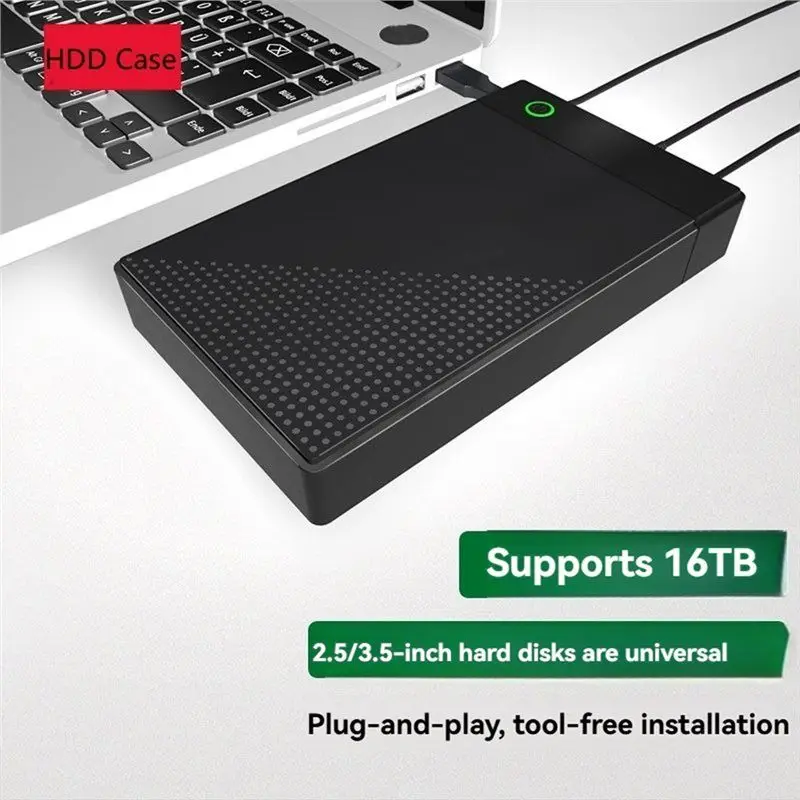 CEA USB 3.0 SATA Hard Drive Enclosure Case, 3.5 Inch HDD Case Up To 20TB With UASP Support, 12V 2A Power Adapter Supply, US PLUG view 2