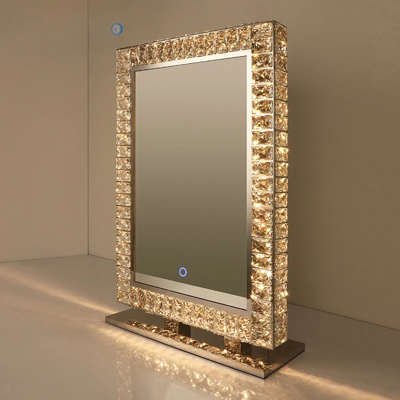 Makeup mirror crystal lighted ambient light vanity mirror