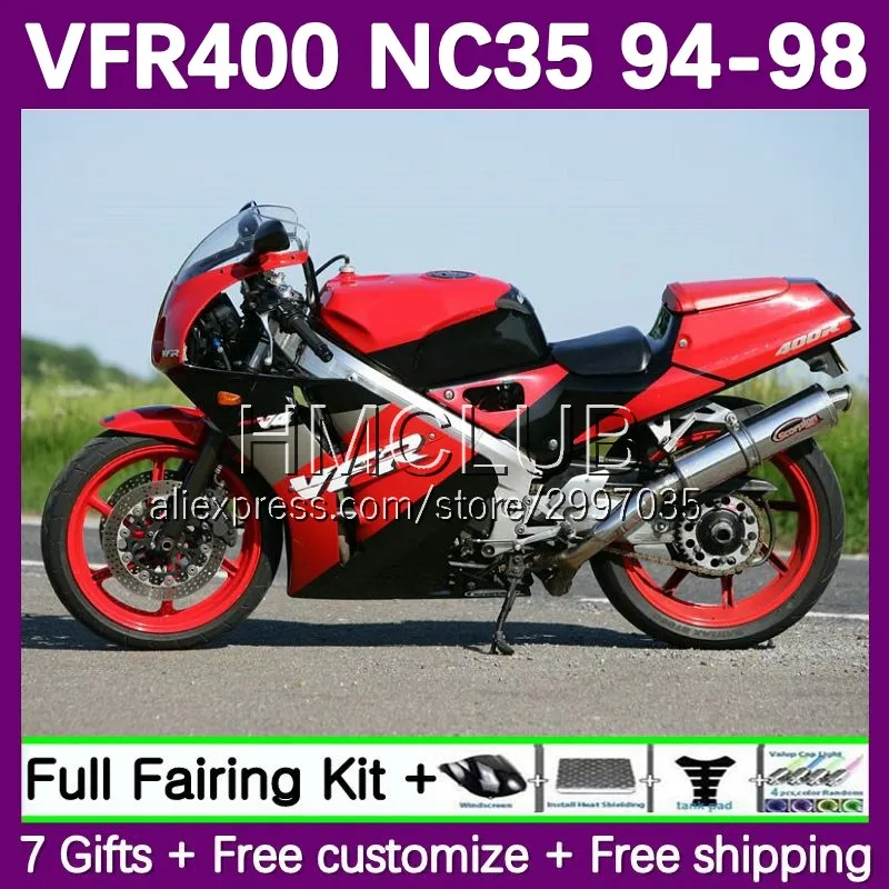 Fairing For HONDA VFR400 RVF VFR 400 R 400R CC red glossy 1994 1995 1996 1997 1998 43No.25 VFR400R RVF400R NC35 94 95 96 97 98