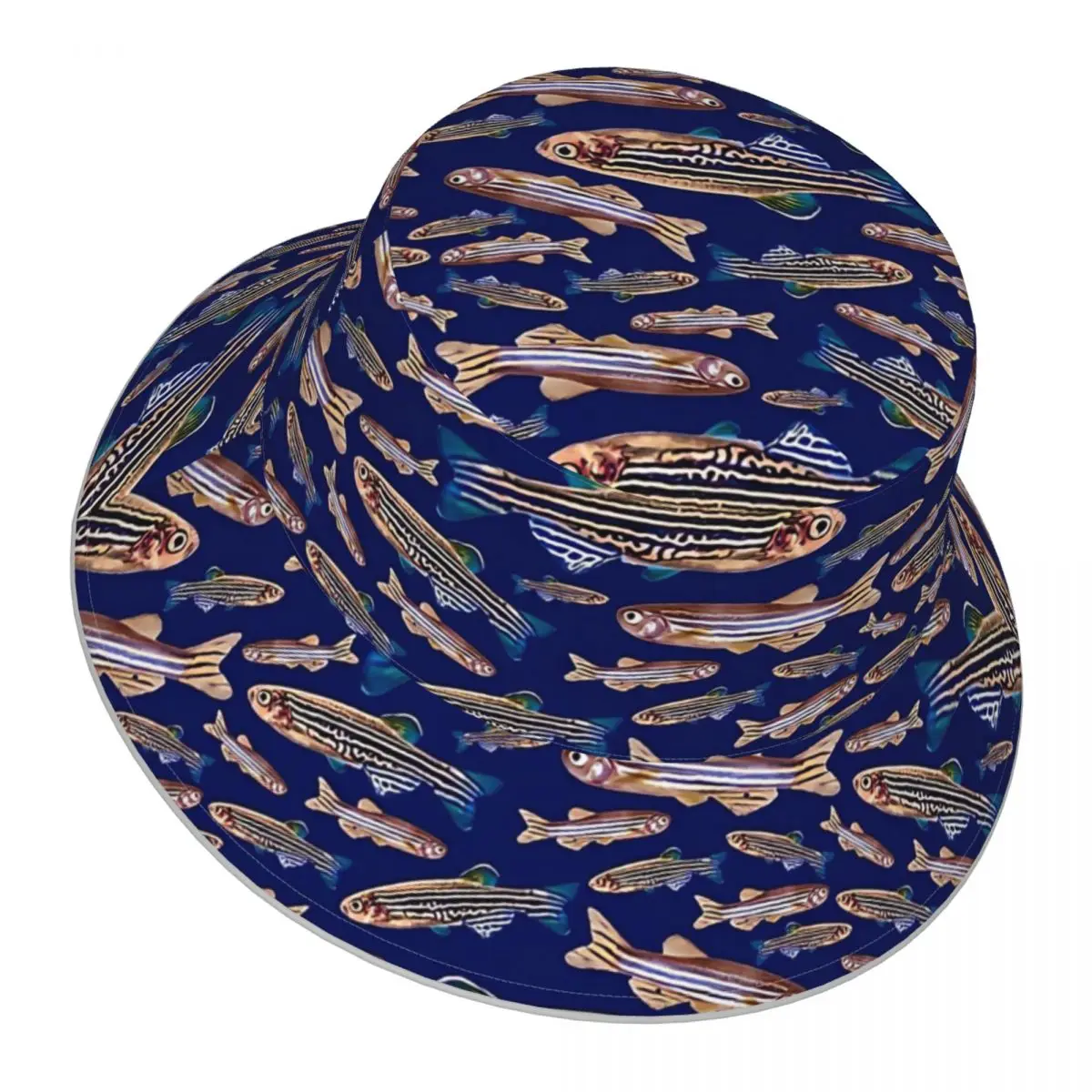 Zebrafish reflective Bucket Hat Men Women Bucket Hat Outdoor Sunscreen Beach Hat Sun Hiking Fishing Cap