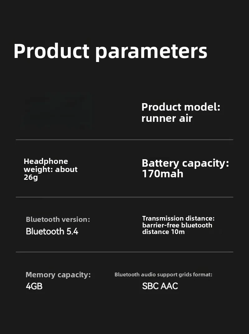 سماعات توصيل هوائية عالية الجودة وسهلة الاستخدام، وآذان بلوتوث مطورة جديدة، تعمل لاسلكيًا مقاومًا للعرق.