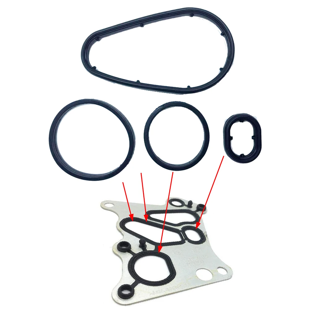 Black Plastic Oil Cooler Module Seal Kit for Mercedes M271 Engines 2711801010 compatible with C207 E250 2009 2015