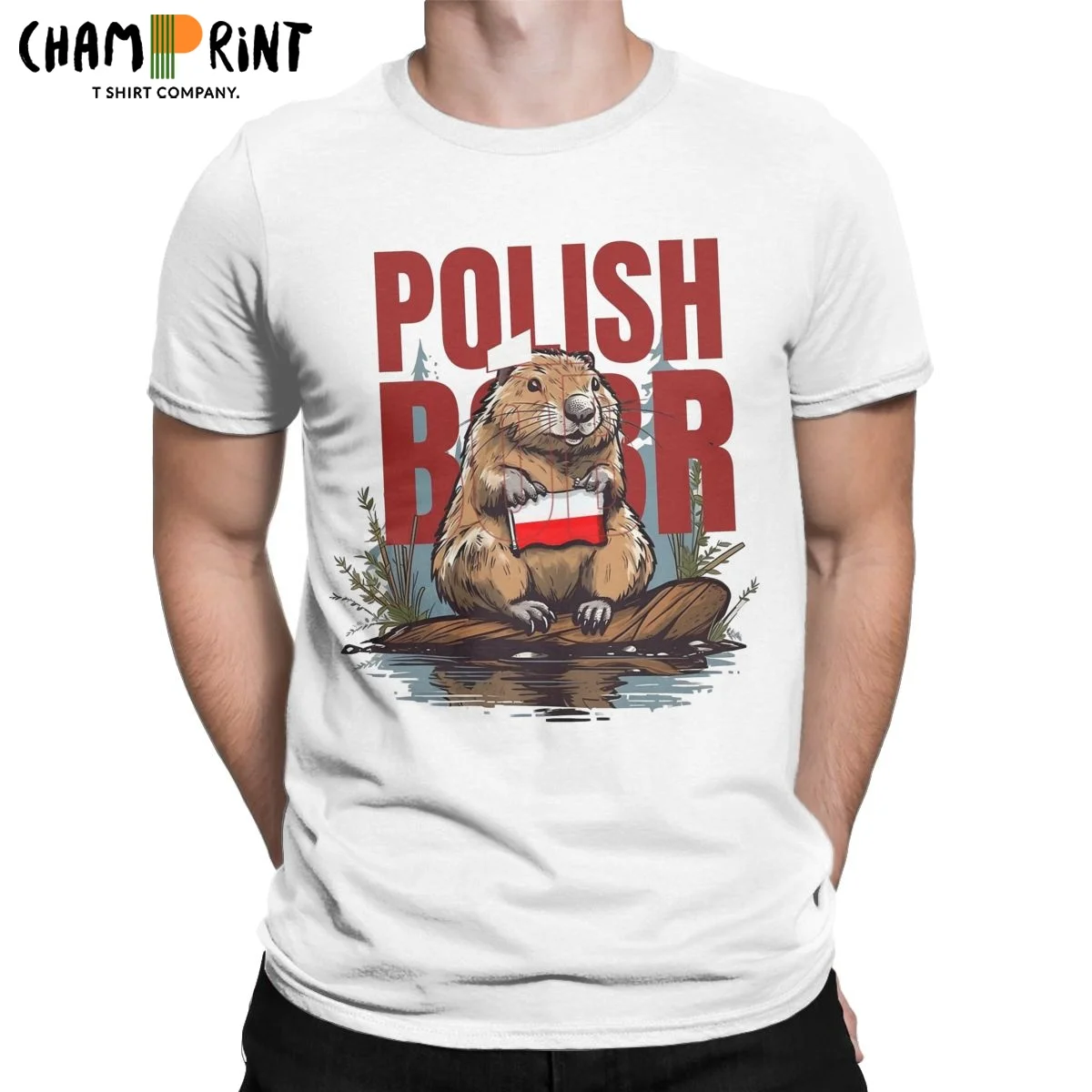 Novelty Polish Bobr Bober Beaver Boberek T-Shirt for Men Round Collar Pure Cotton T Shirt Kurwa Short Sleeve Tee Shirt Printing